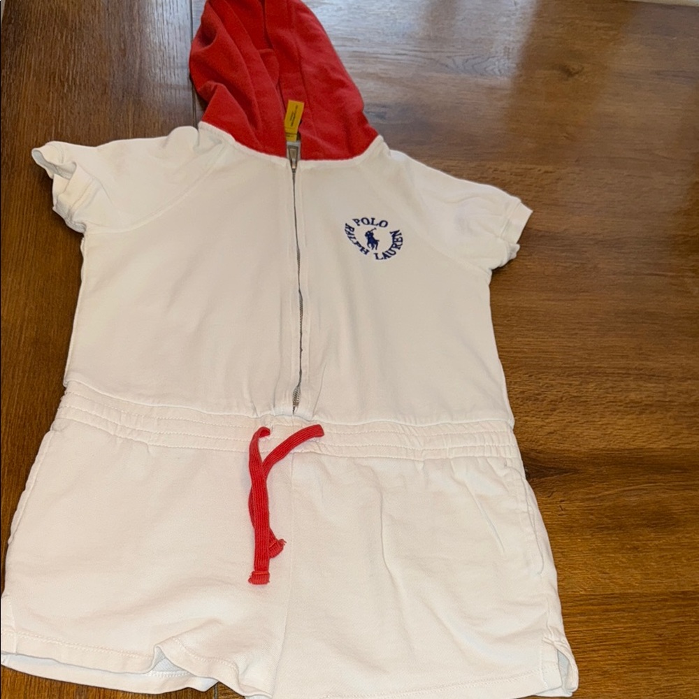 Polo Ralph Lauren White and Red Kids Bodysuit